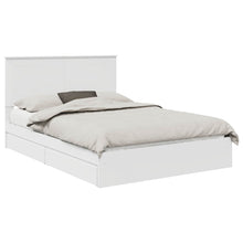 Opslag bed met hoofdeinde Wit 140 x 190 cm Bewerkt hout
