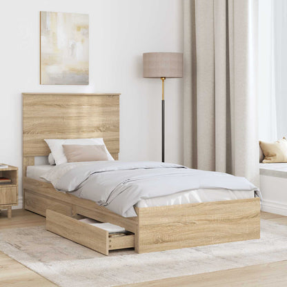 Bedframe met lade Sonoma Eiken 100 x 200 cm Bewerkt hout