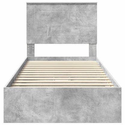 Bedframe met lade Beton Grijs 90 x 190 cm Bewerkt hout