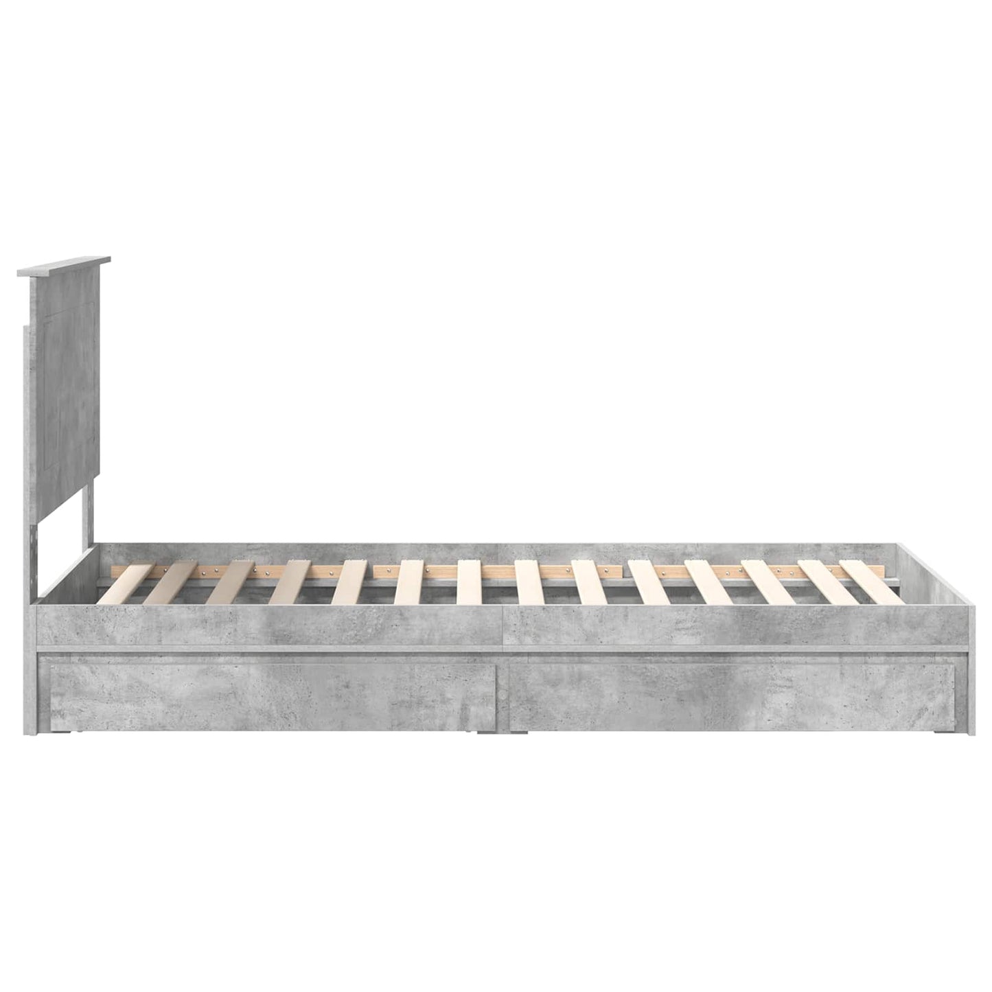 Bedframe met lade Beton Grijs 90 x 190 cm Bewerkt hout