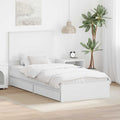 Opslag bed met hoofdeinde met lade Wit 90 x 200 cm Bewerkt hout