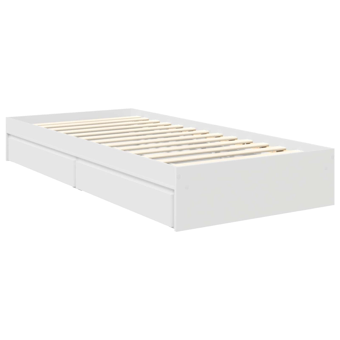 Bedframe met lade met hoofdeinde Wit 90 x 200 cm Bewerkt hout