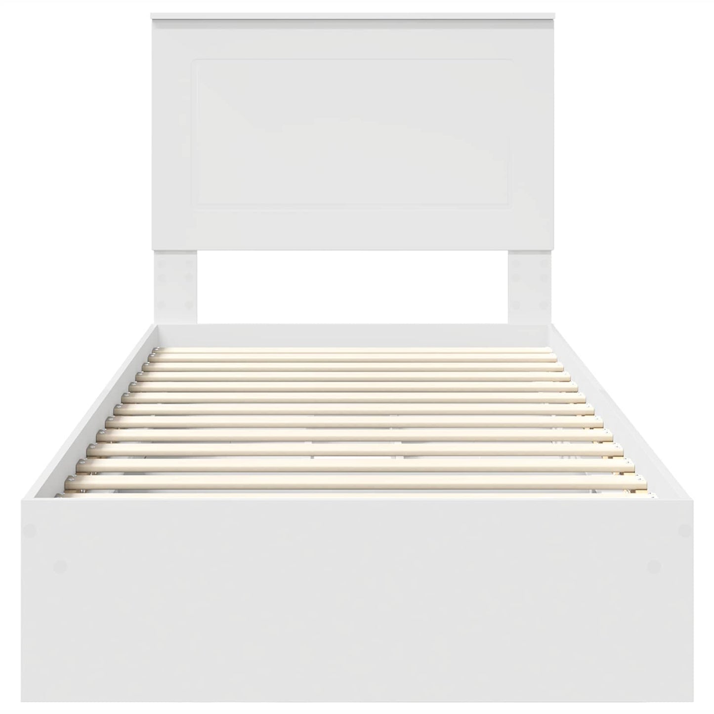 Bedframe met lade met hoofdeinde Wit 90 x 200 cm Bewerkt hout