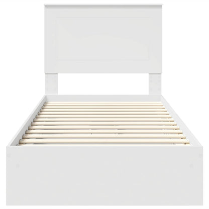 Bedframe met lade met hoofdeinde Wit 90 x 200 cm Bewerkt hout