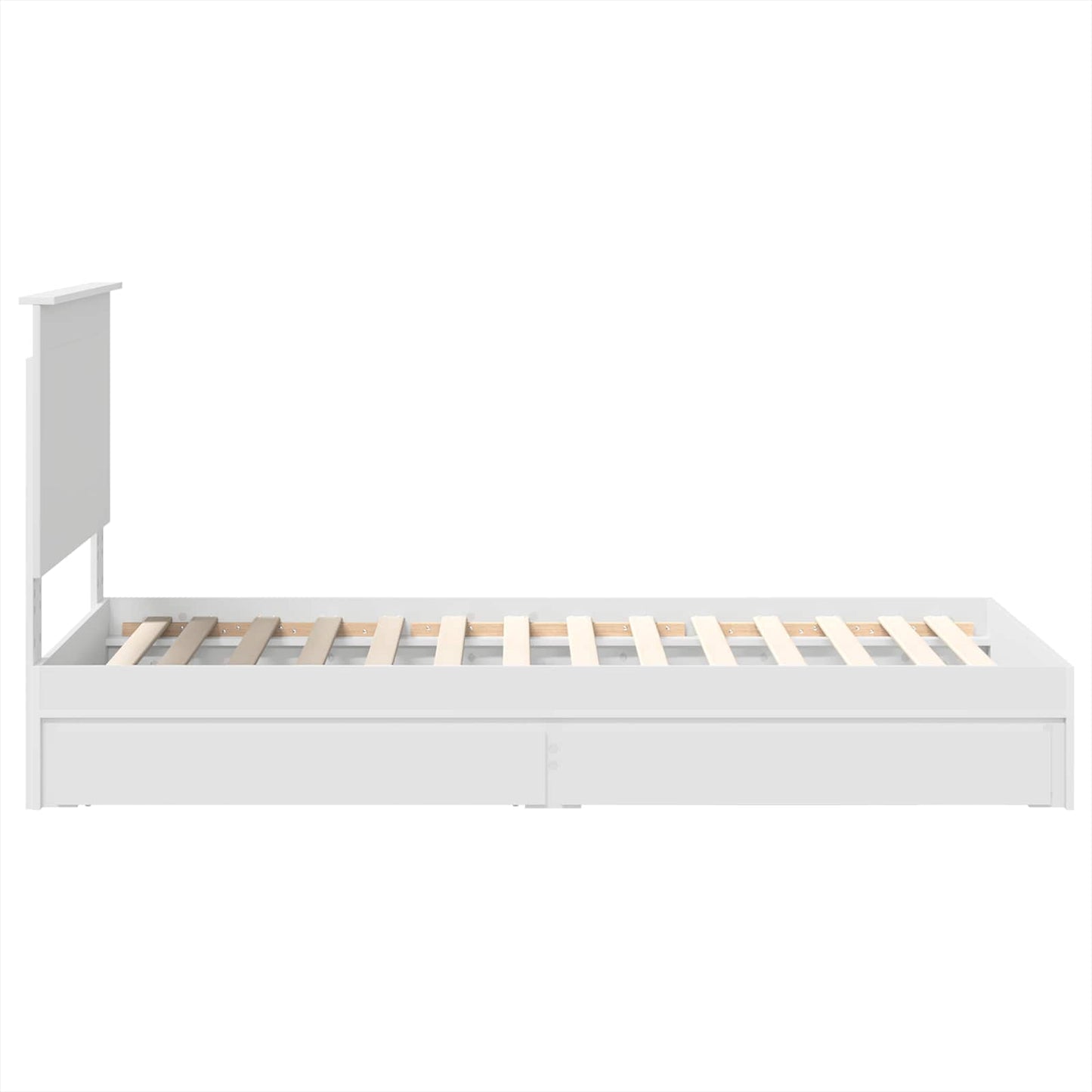 Bedframe met lade met hoofdeinde Wit 90 x 200 cm Bewerkt hout