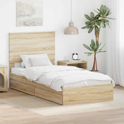 Opbergbed 90x200 cm Sonoma eiken bewerkt hout