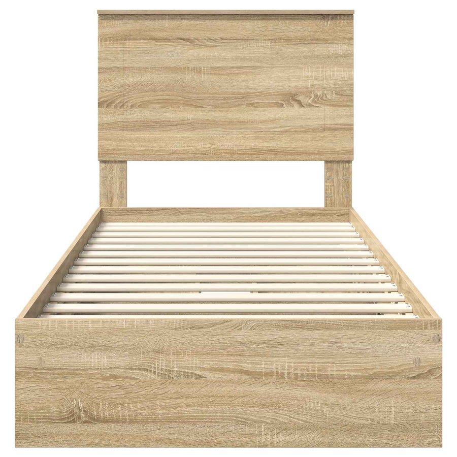 Bedframe met lade Sonoma Eiken 90 x 200 cm Bewerkt hout