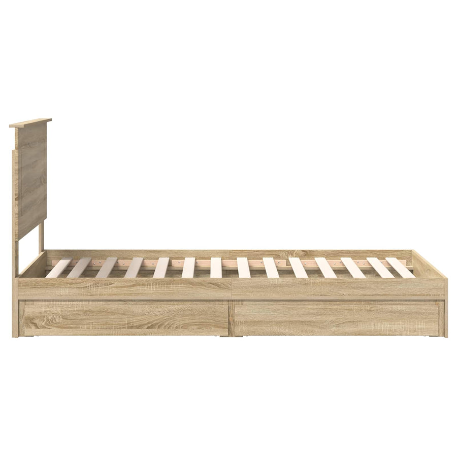Bedframe met lade Sonoma Eiken 90 x 200 cm Bewerkt hout