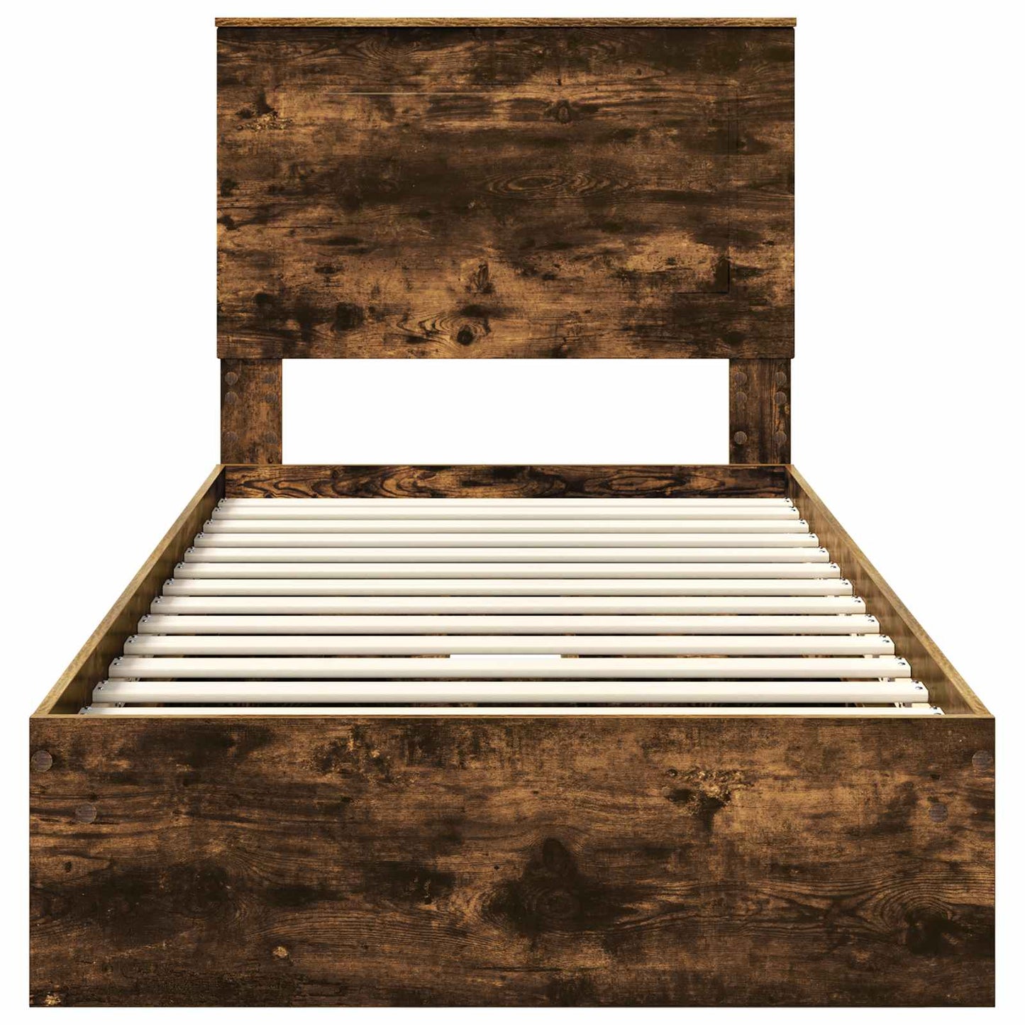 Bedframe met lade Gerookt eiken 90 x 200 cm Bewerkt hout
