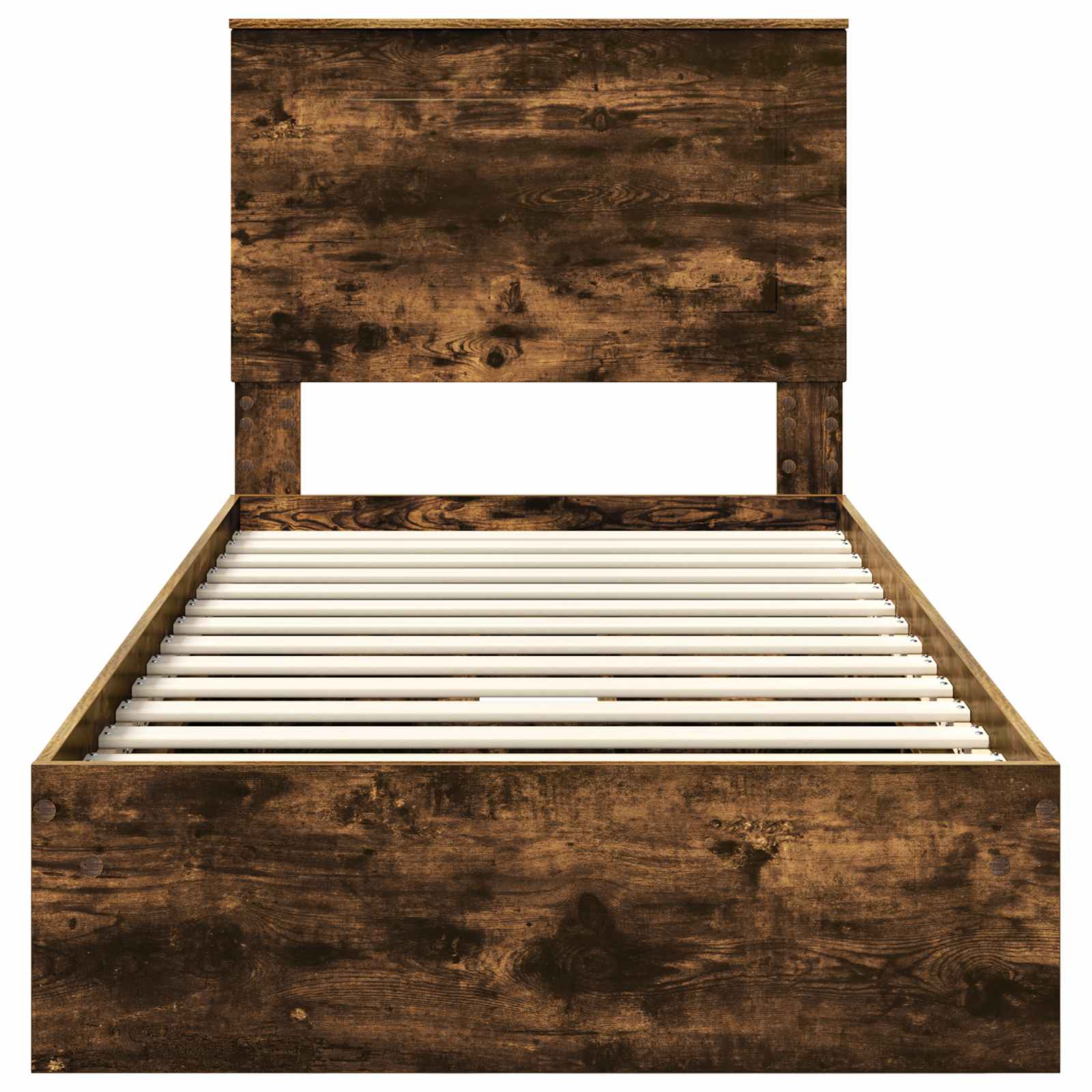 Bedframe met lade Gerookt eiken 90 x 200 cm Bewerkt hout