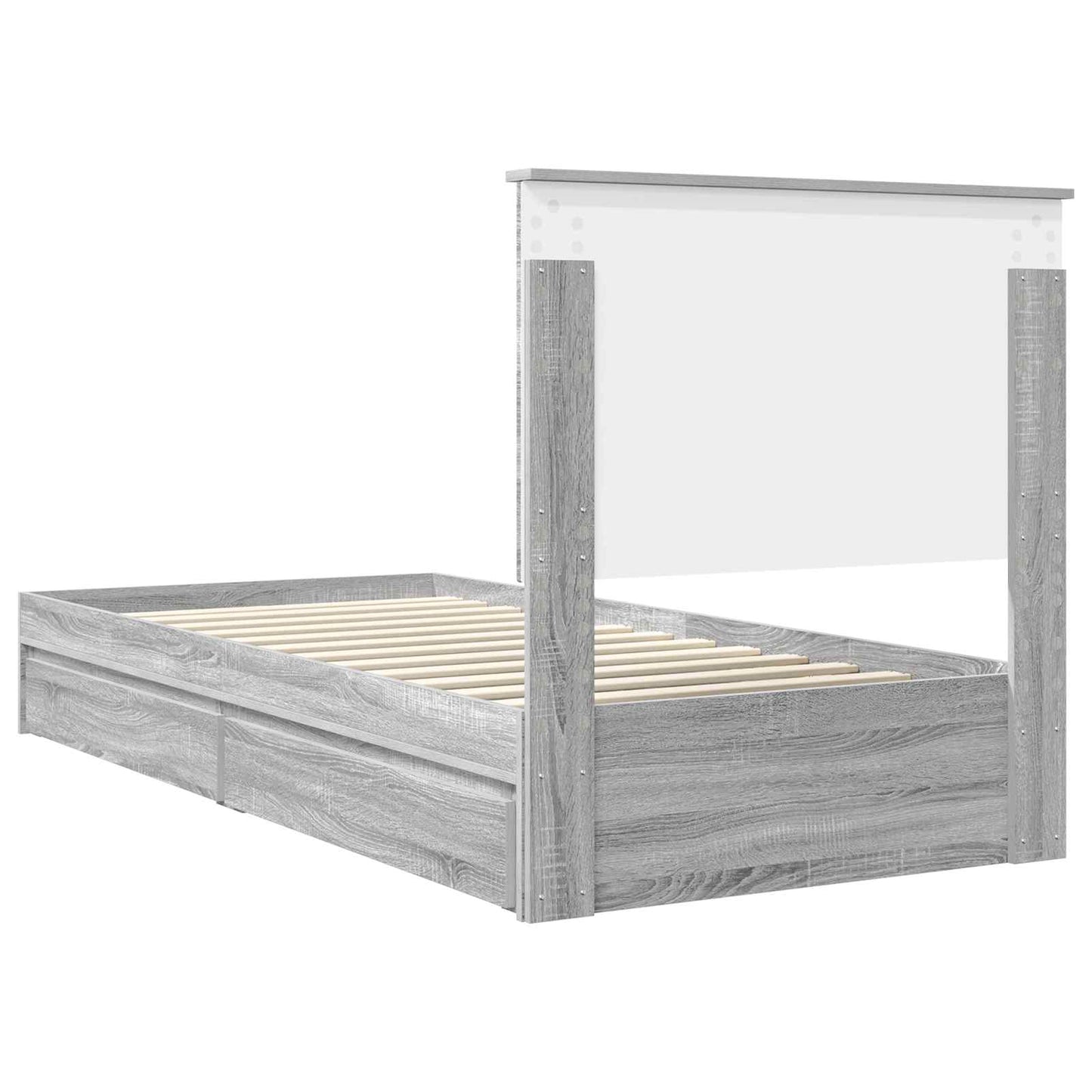 Bedframe met lade Grijs Sonoma 90 x 200 cm Bewerkt hout