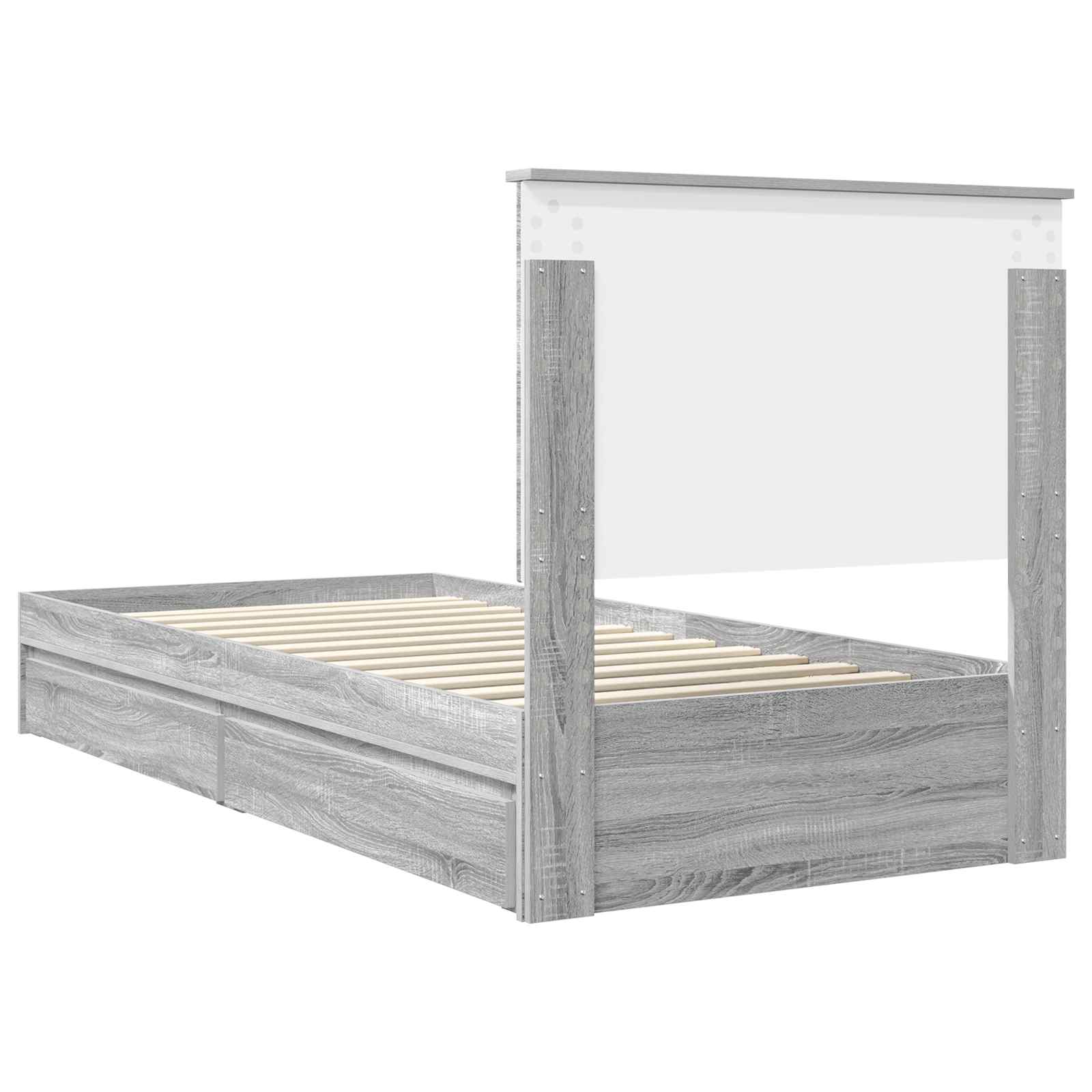 Bedframe met lade Grijs Sonoma 90 x 200 cm Bewerkt hout