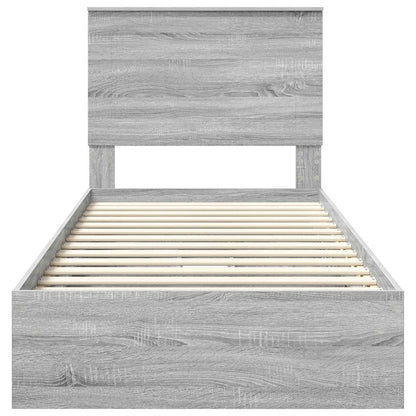 Bedframe met lade Grijs Sonoma 90 x 200 cm Bewerkt hout