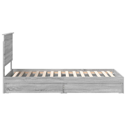 Bedframe met lade Grijs Sonoma 90 x 200 cm Bewerkt hout