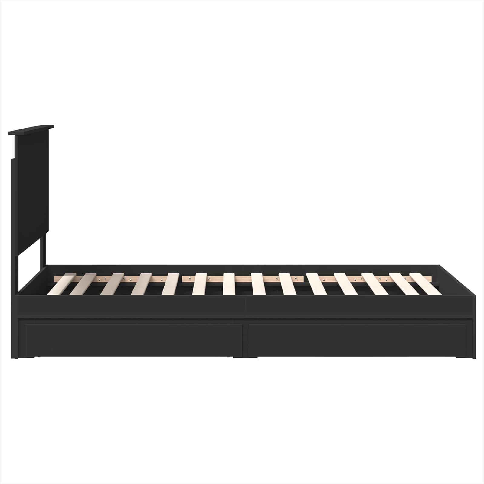 Bedframe met lade met hoofdeinde Zwart 75 x 190 cm Bewerkt hout