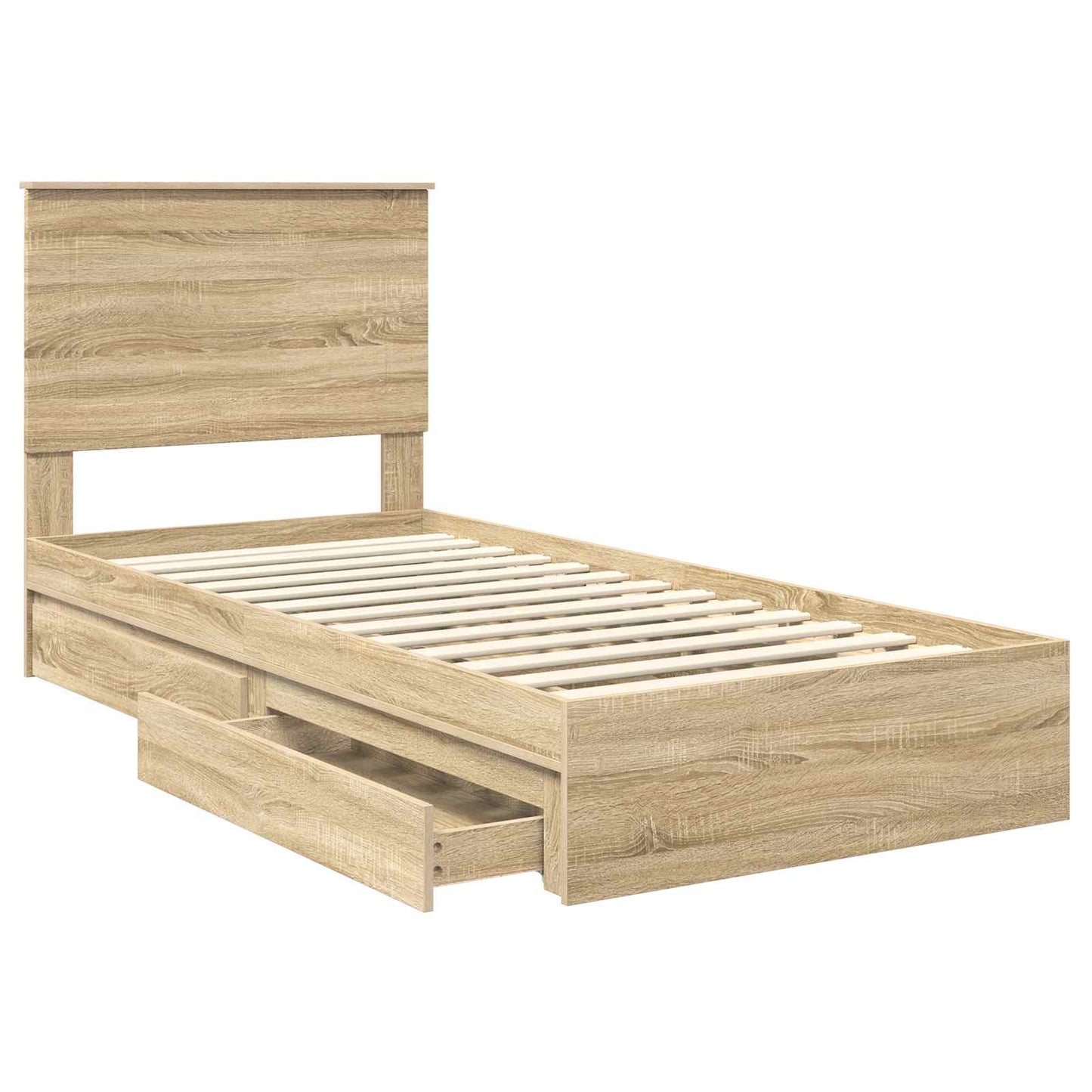Bedframe met lade Sonoma Eiken 75 x 190 cm Bewerkt hout
