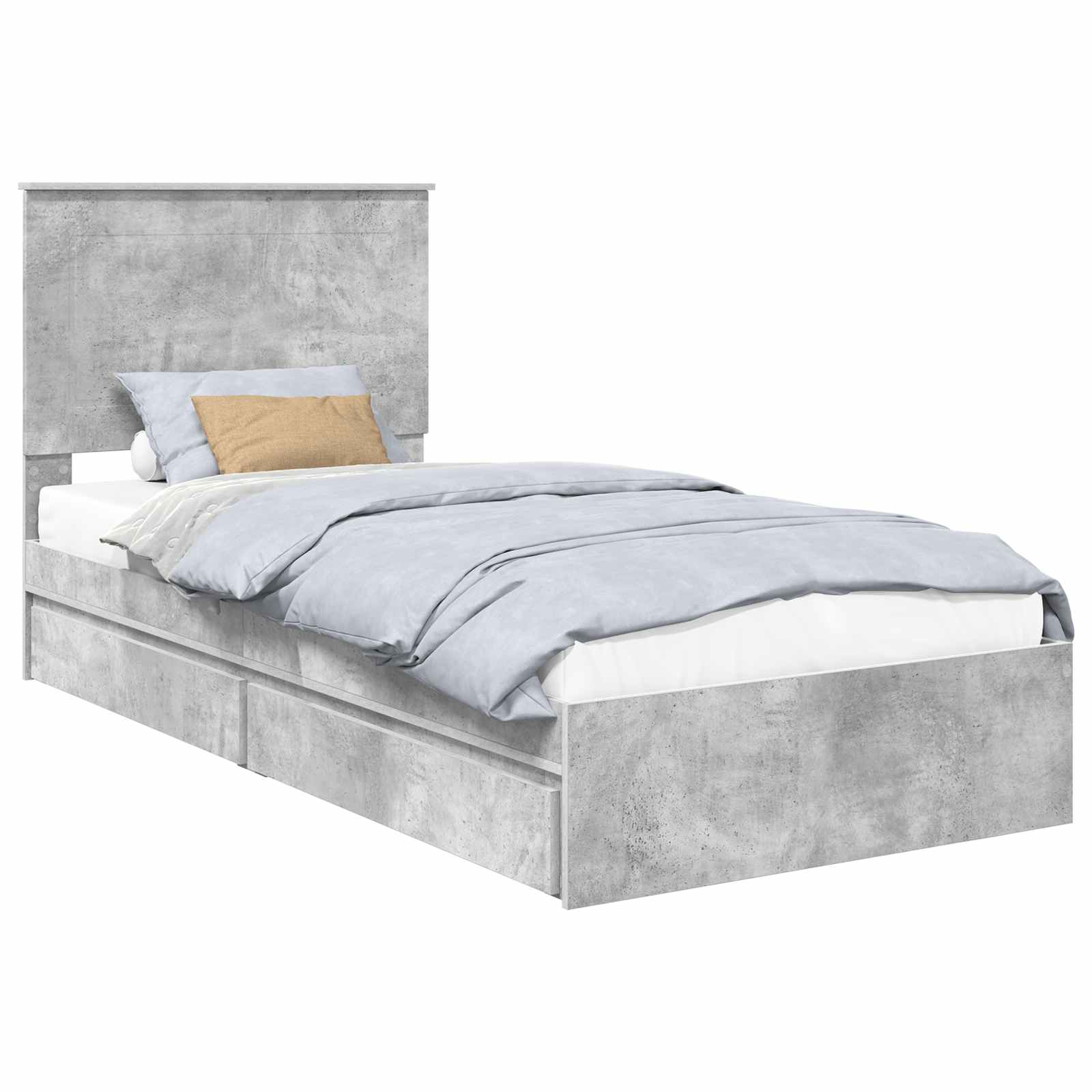 Bedframe met lade Beton Grijs 75 x 190 cm Bewerkt hout