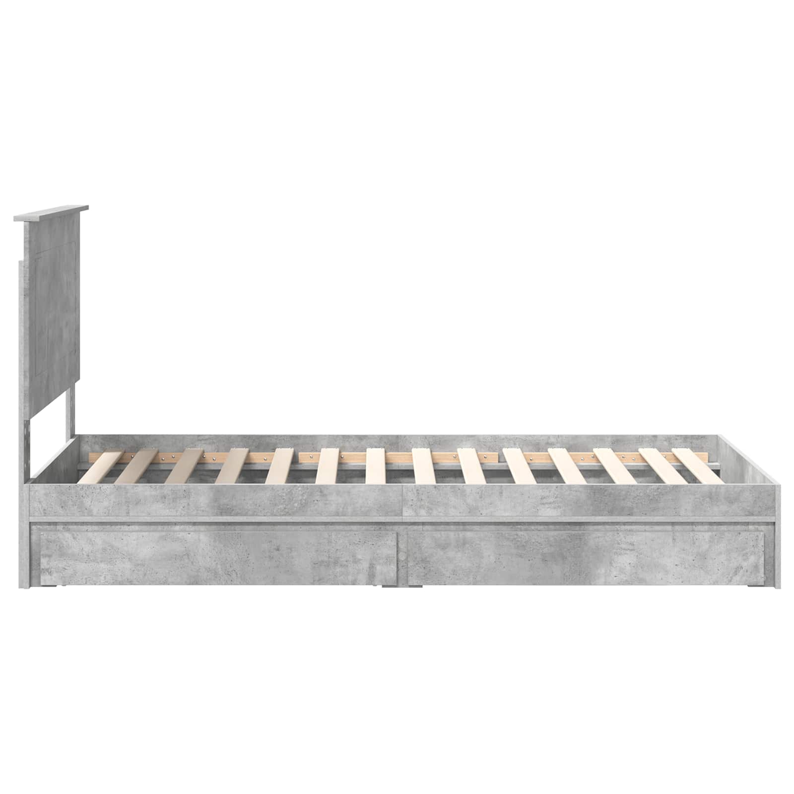 Bedframe met lade Beton Grijs 75 x 190 cm Bewerkt hout