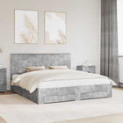 Bed Frame with Headboard Concrete Grey 180 x 200 cm Engineered Wood