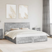 Bedframe 180x200 cm beton grijs bewerkt hout
