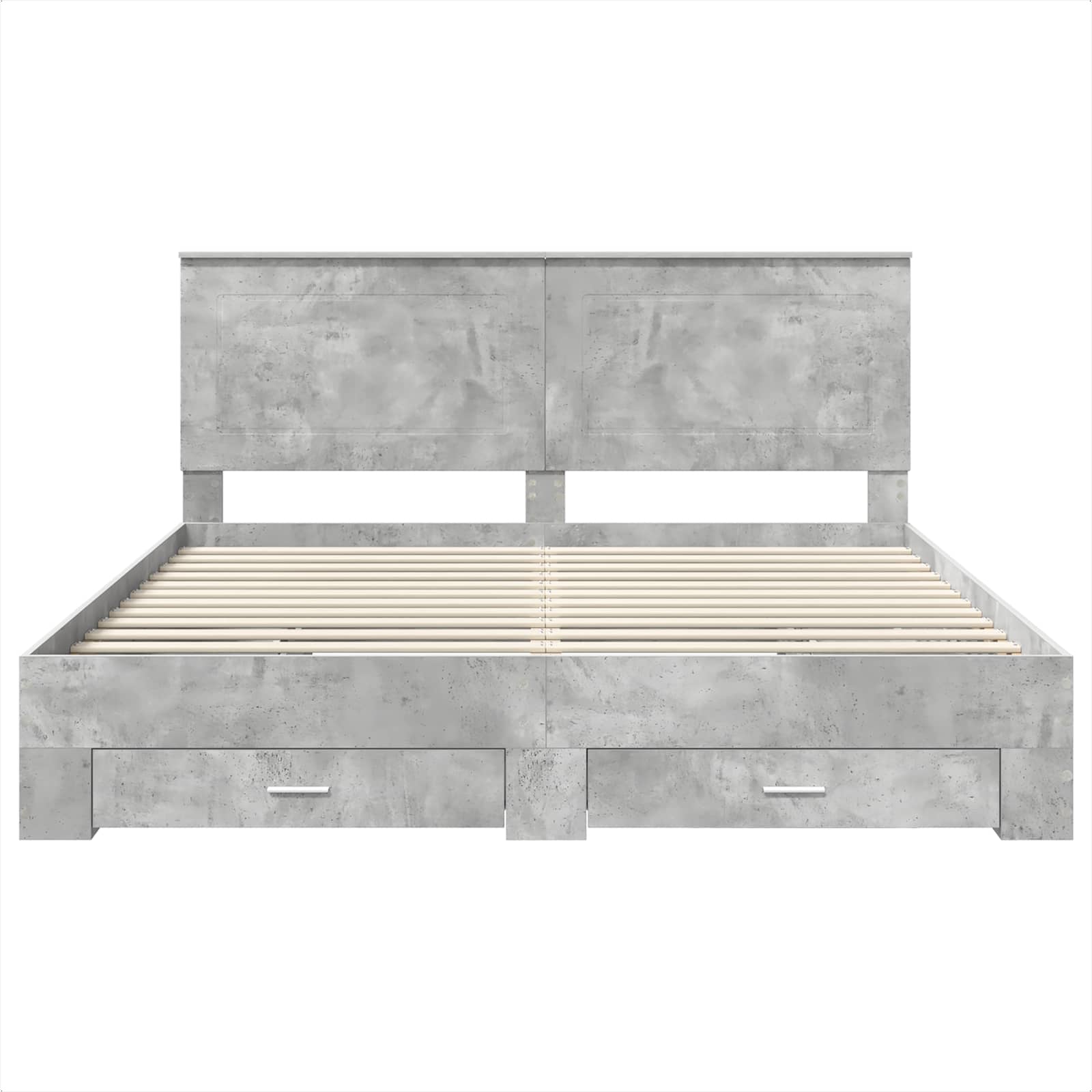 Bedframe met hoofdeinde Beton Grijs 180 x 200 cm Bewerkt hout
