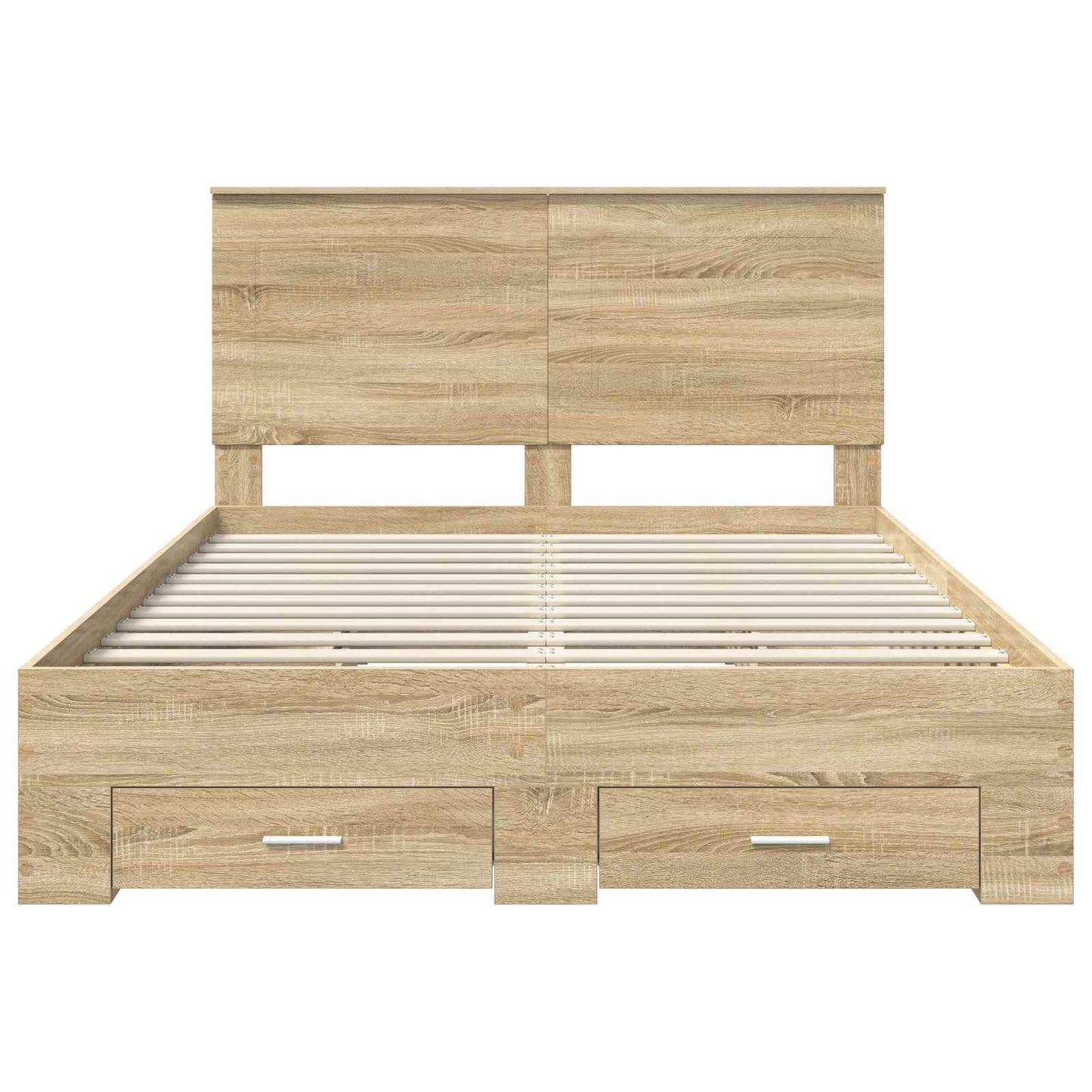 Bedframe met hoofdeinde Sonoma Eiken 140 x 190 cm Bewerkt hout