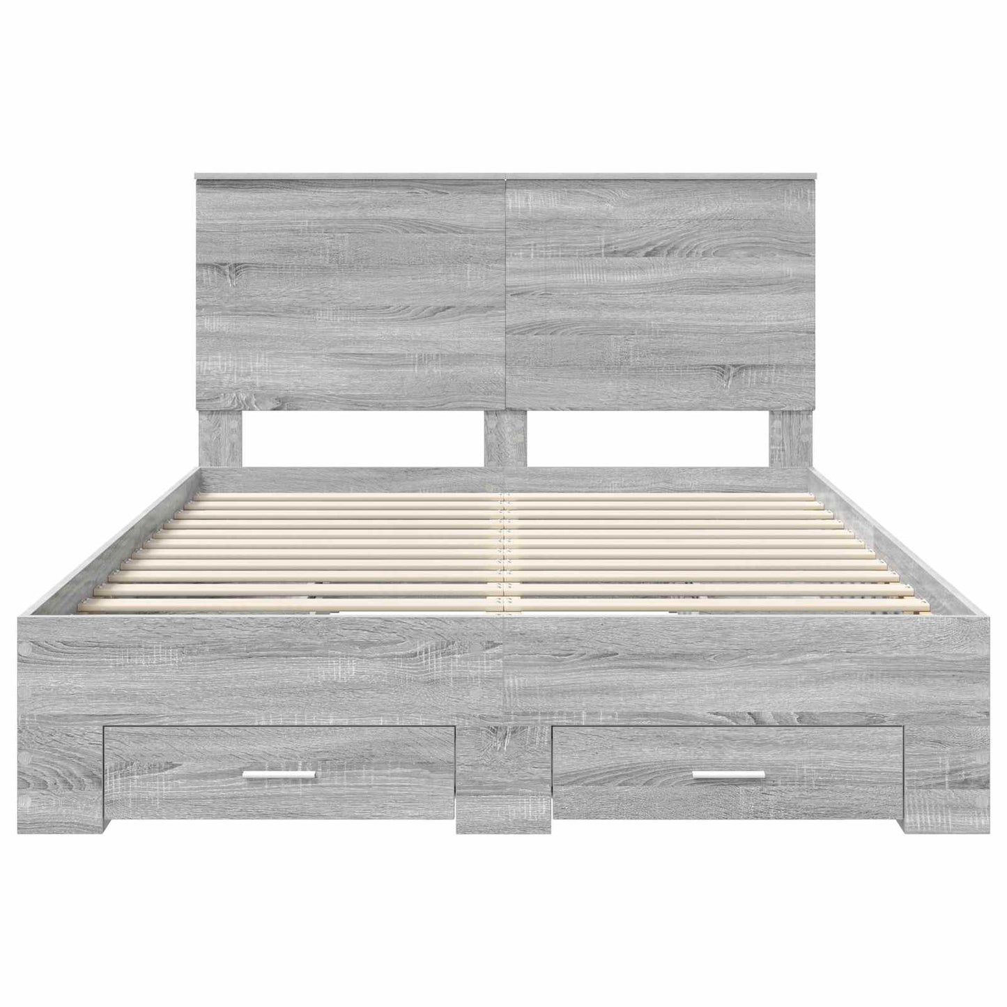 Bedframe met hoofdeinde Grijs Sonoma 140 x 190 cm Bewerkt hout