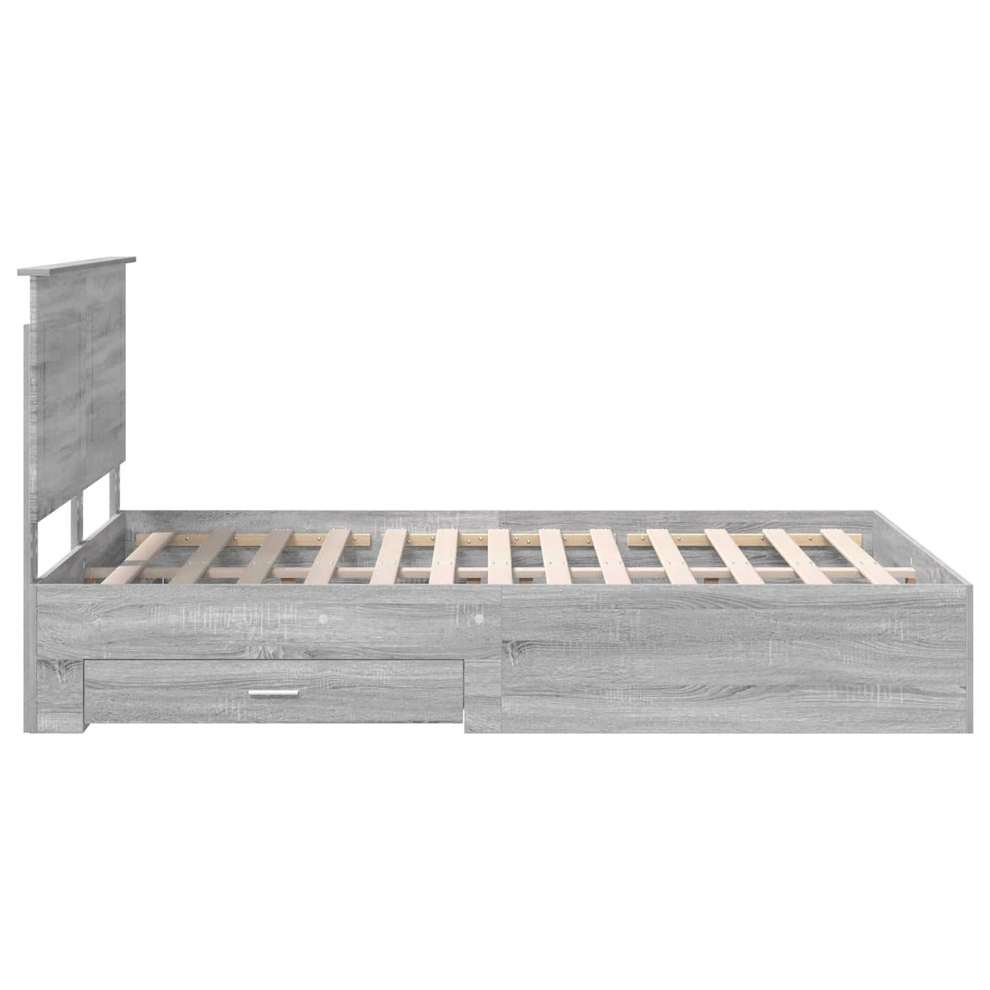 Bedframe met hoofdeinde Grijs Sonoma 140 x 190 cm Bewerkt hout