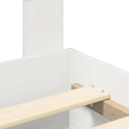 Bedframe met hoofdeinde met lade Wit 140 x 200 cm Bewerkt hout