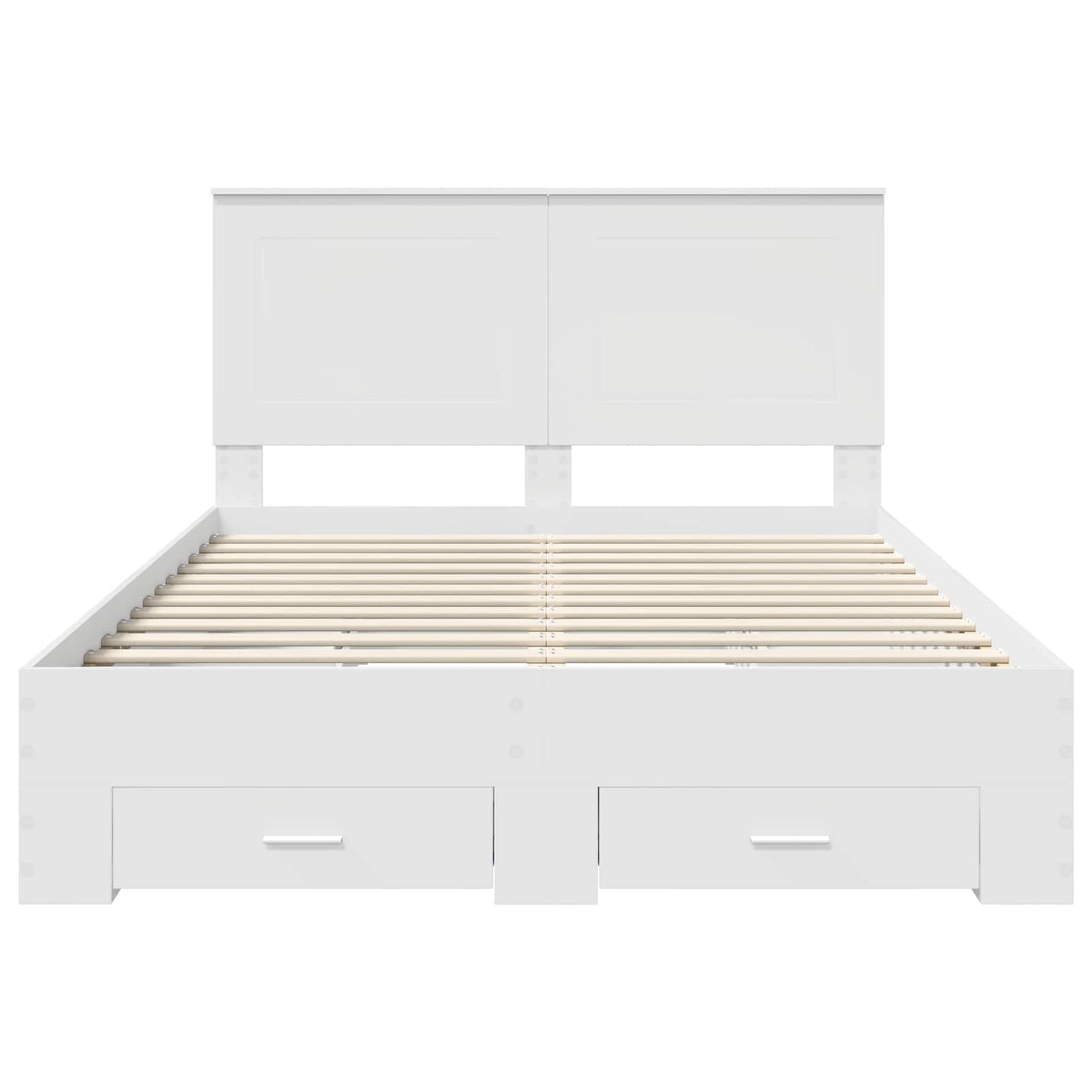 Bedframe met hoofdeinde met lade Wit 140 x 200 cm Bewerkt hout