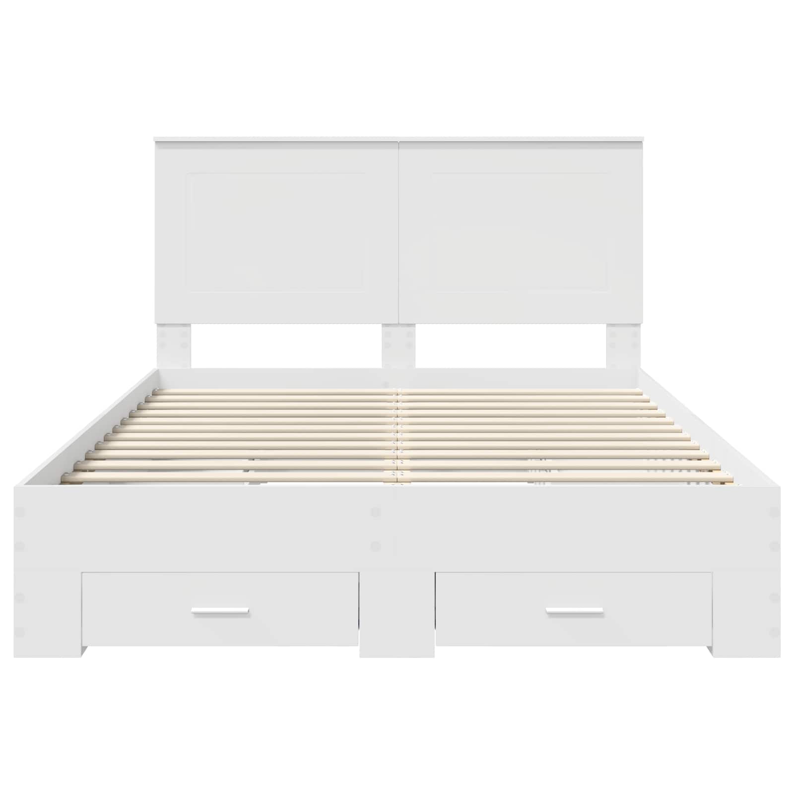 Bedframe met hoofdeinde met lade Wit 140 x 200 cm Bewerkt hout