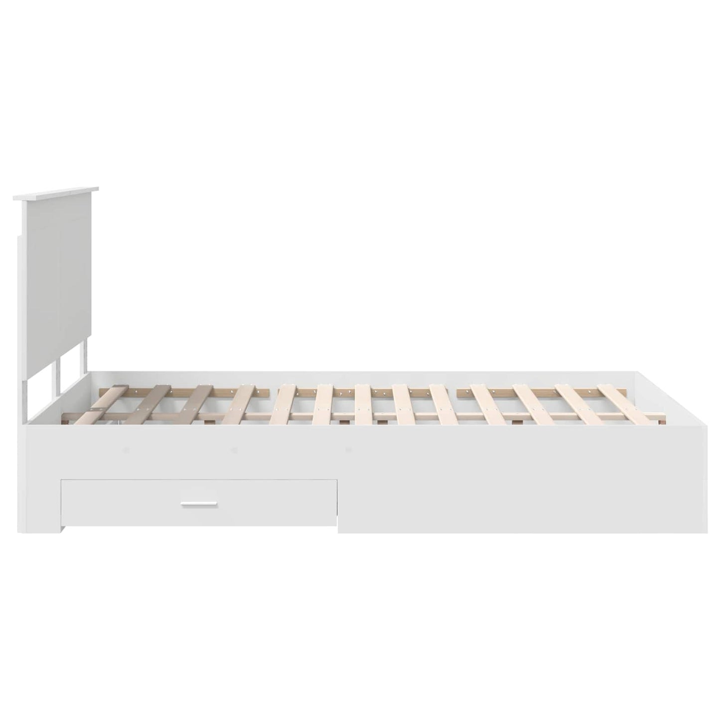 Bedframe met hoofdeinde met lade Wit 140 x 200 cm Bewerkt hout