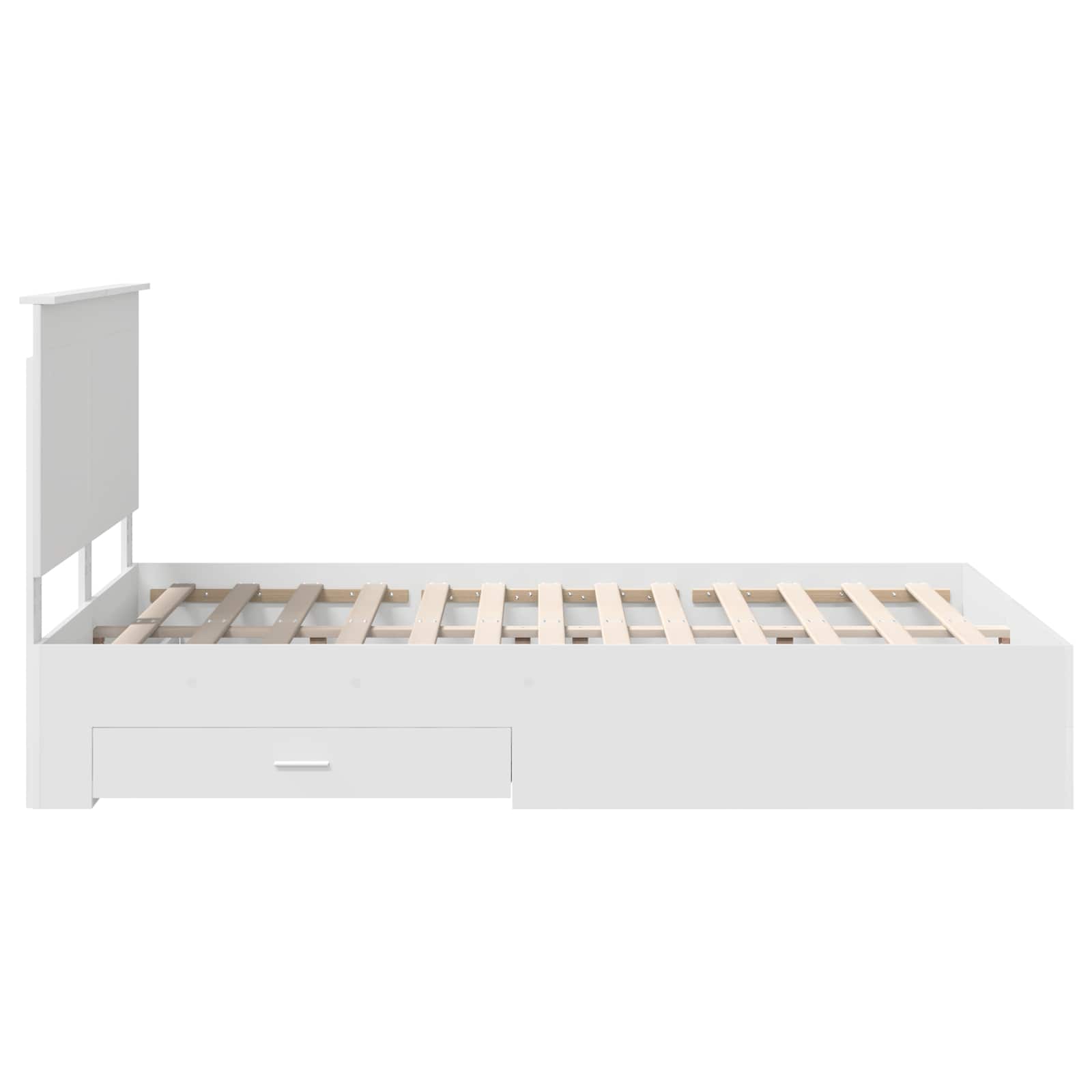 Bedframe met hoofdeinde met lade Wit 140 x 200 cm Bewerkt hout