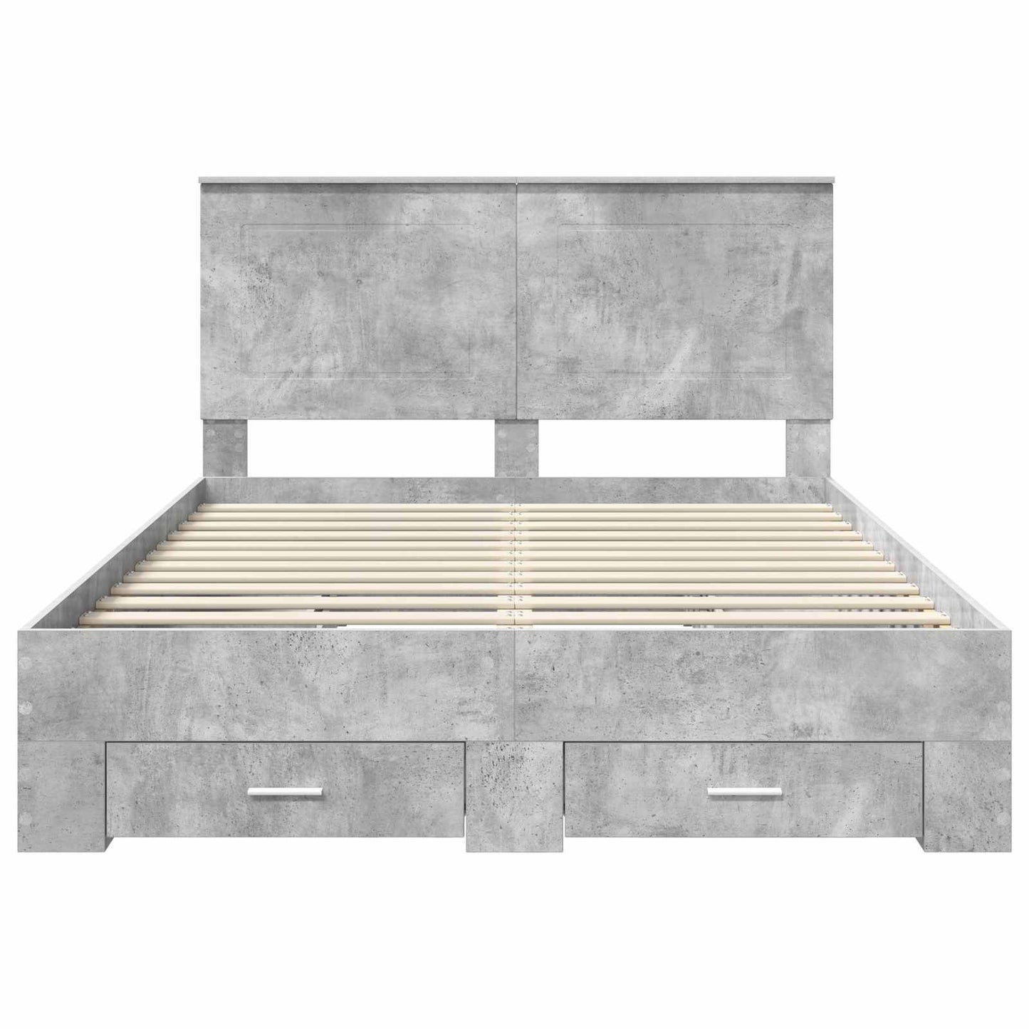Bedframe met hoofdeinde Beton Grijs 140 x 200 cm Bewerkt hout