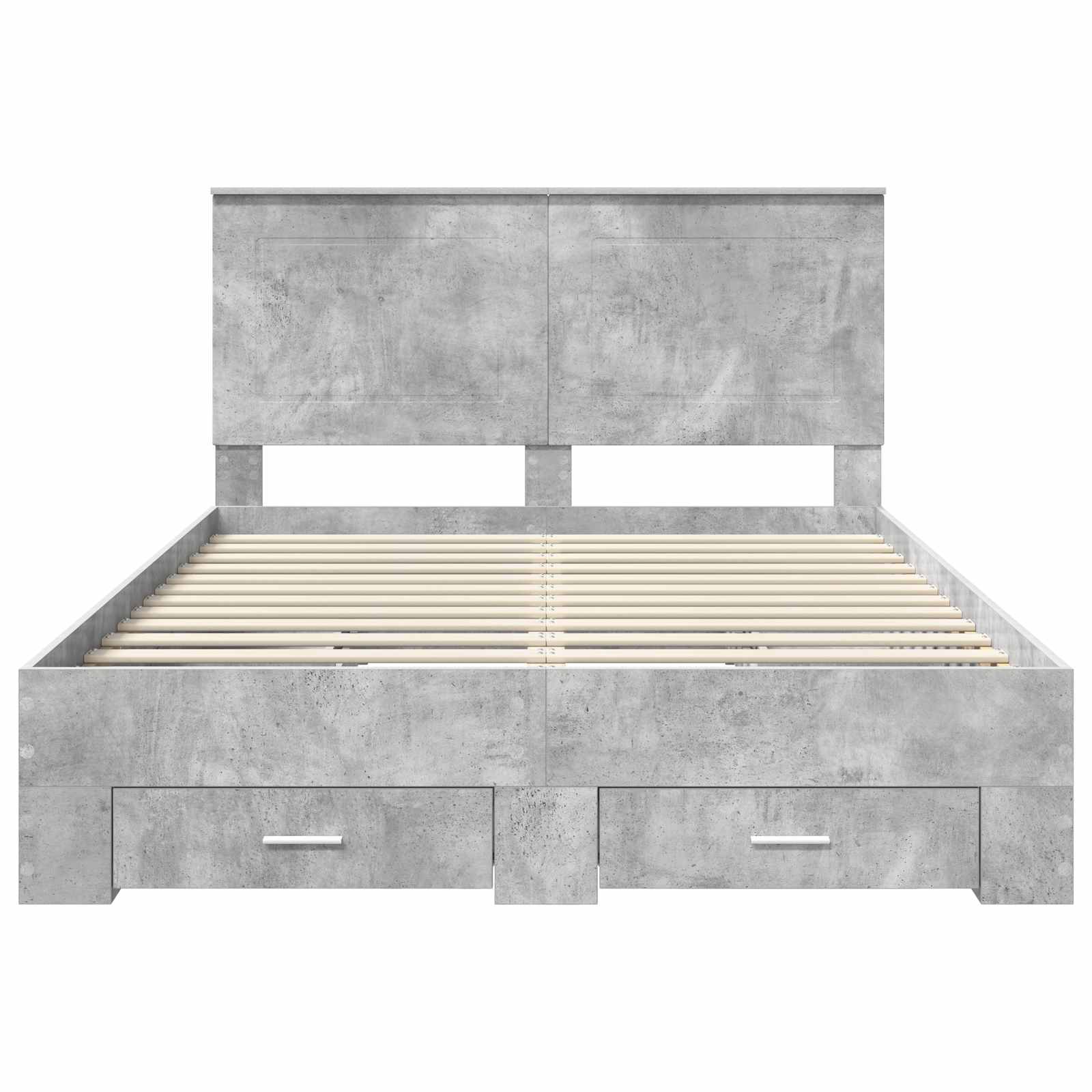 Bedframe met hoofdeinde Beton Grijs 140 x 200 cm Bewerkt hout