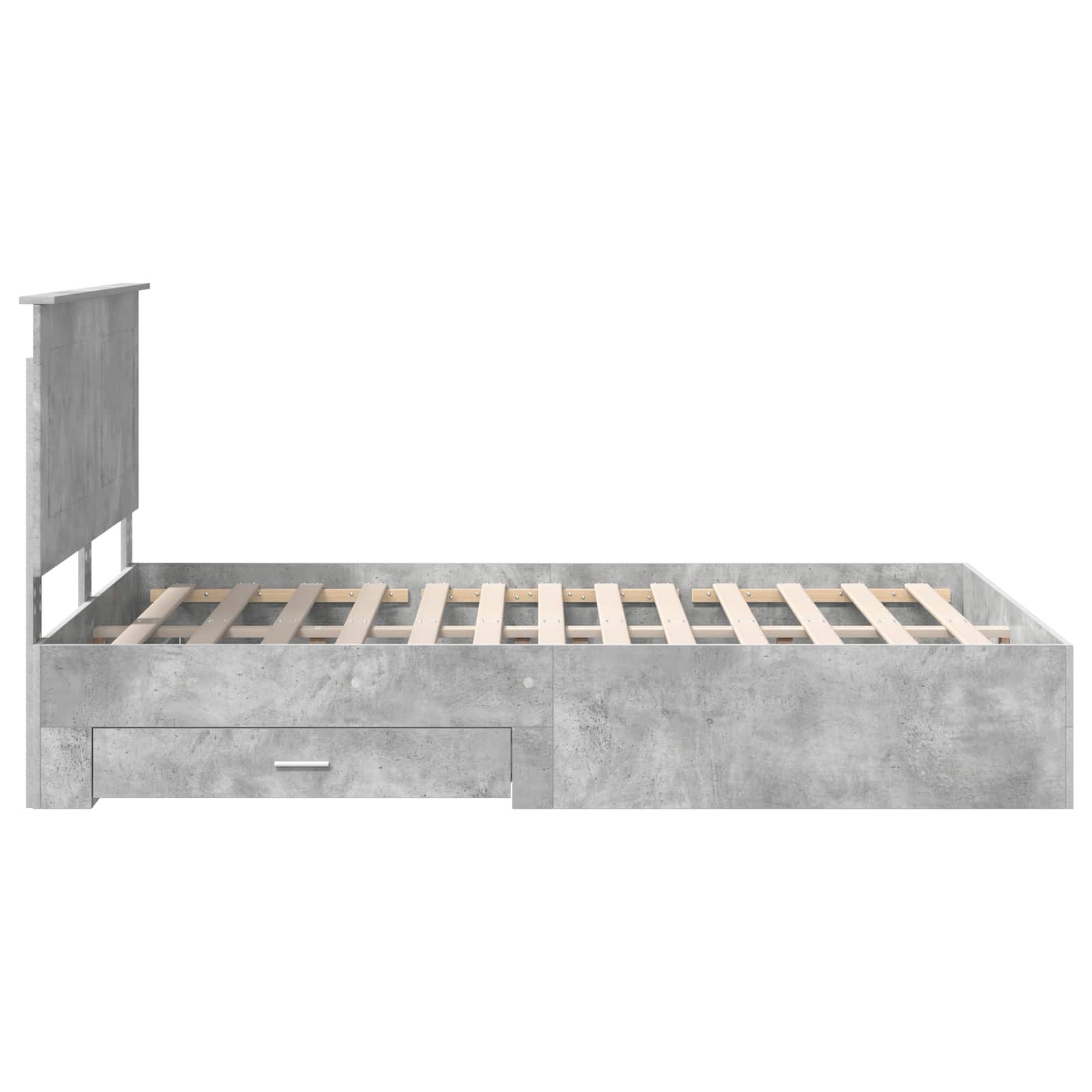 Bedframe met hoofdeinde Beton Grijs 140 x 200 cm Bewerkt hout