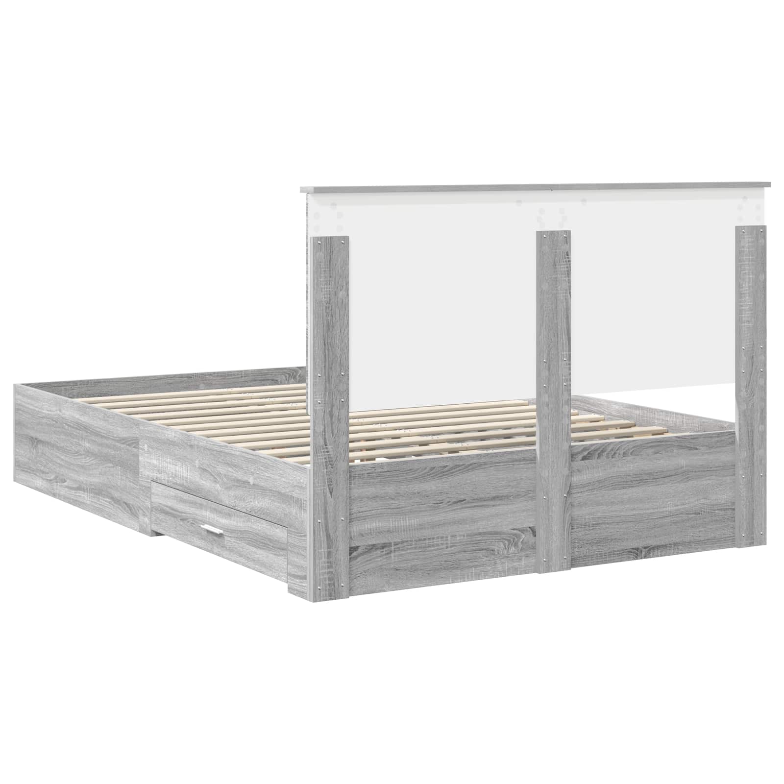 Bedframe met hoofdeinde Grijs Sonoma 140 x 200 cm Bewerkt hout