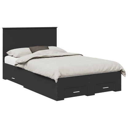 Bedframe met hoofdeinde Zwart 120 x 190 cm Bewerkt hout