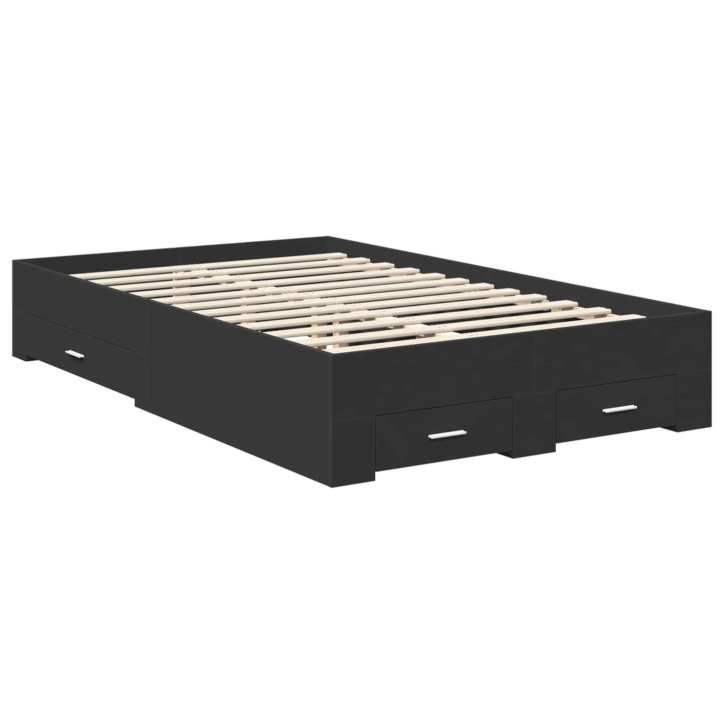 Bedframe met hoofdeinde Zwart 120 x 190 cm Bewerkt hout