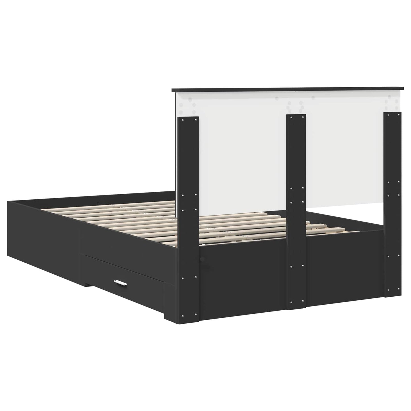 Bedframe met hoofdeinde Zwart 120 x 190 cm Bewerkt hout