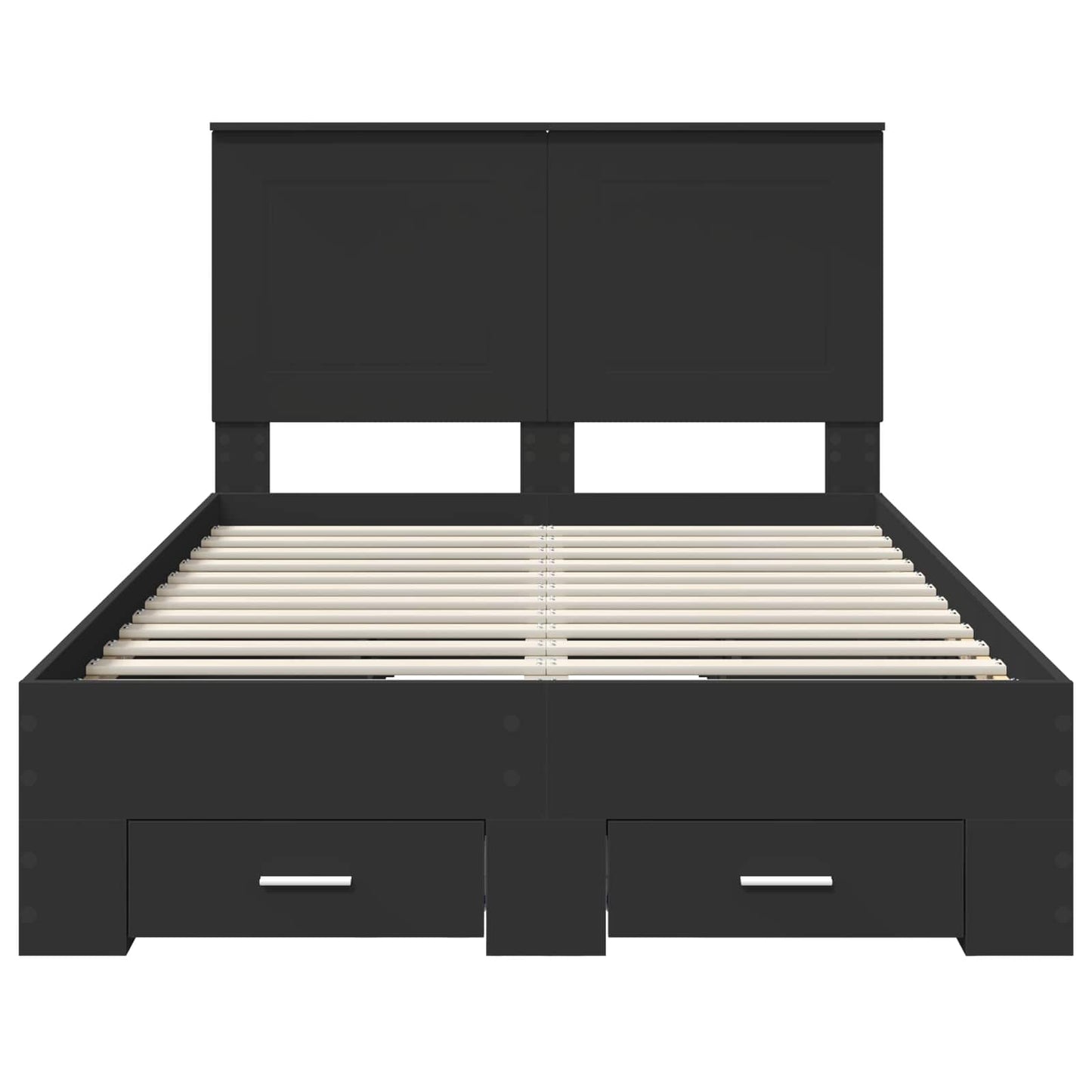 Bedframe met hoofdeinde Zwart 120 x 190 cm Bewerkt hout