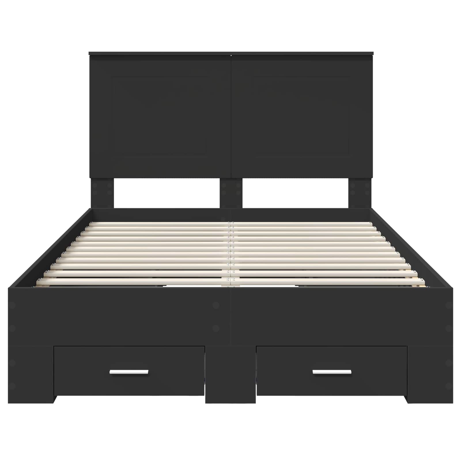 Bedframe met hoofdeinde Zwart 120 x 190 cm Bewerkt hout