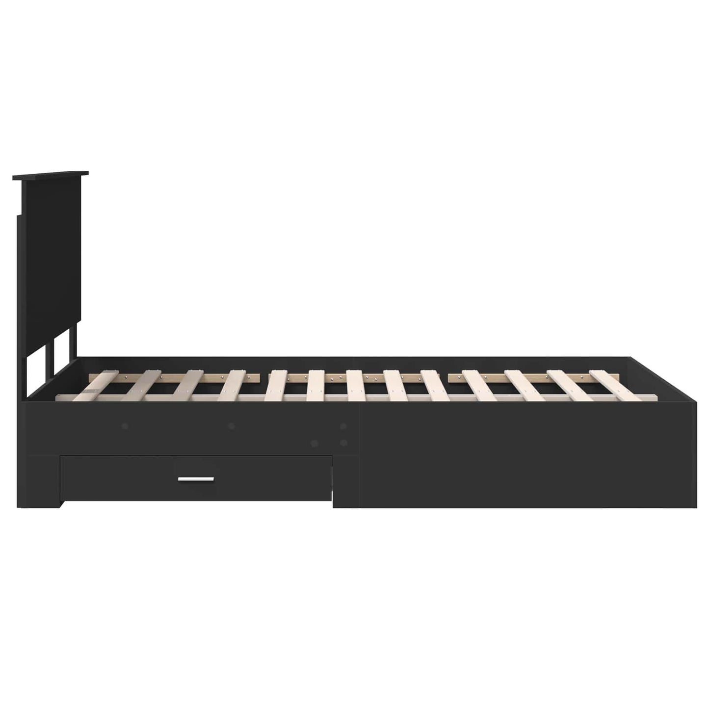 Bedframe met hoofdeinde Zwart 120 x 190 cm Bewerkt hout