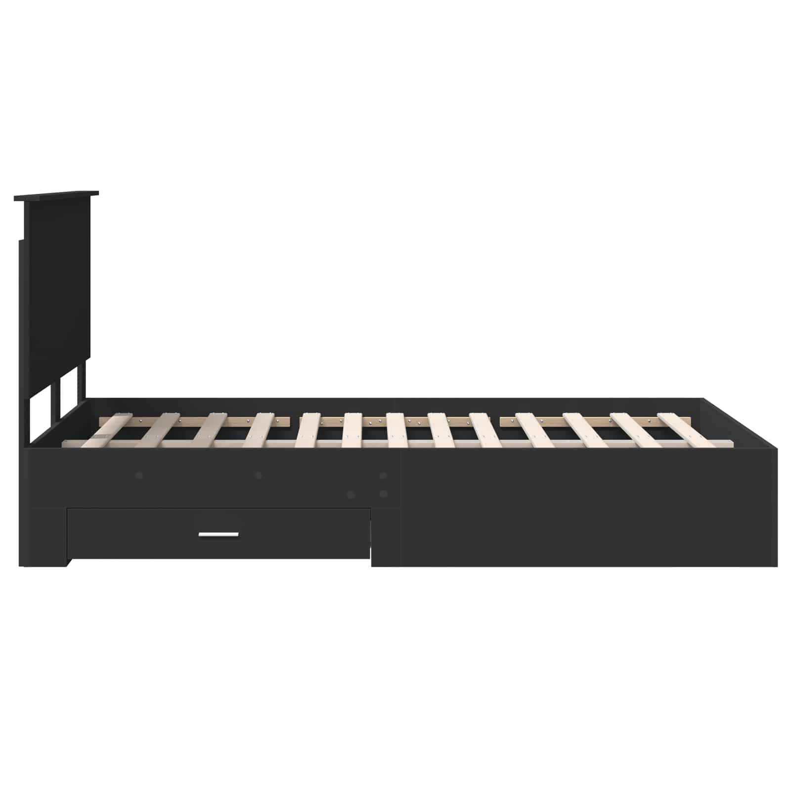 Bedframe met hoofdeinde Zwart 120 x 190 cm Bewerkt hout