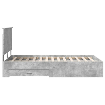 Bedframe met hoofdeinde Beton Grijs 120 x 190 cm Bewerkt hout