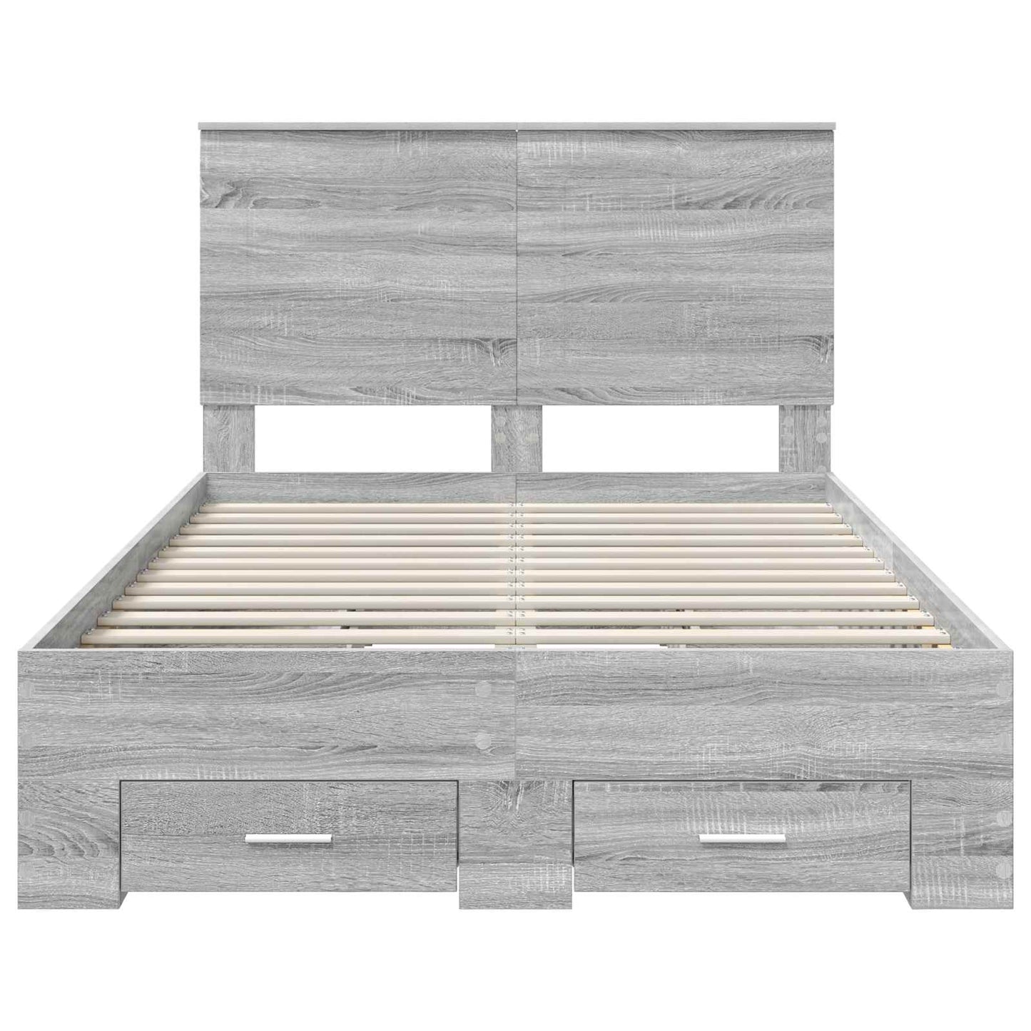 Bedframe met hoofdeinde Grijs Sonoma 120 x 190 cm Bewerkt hout