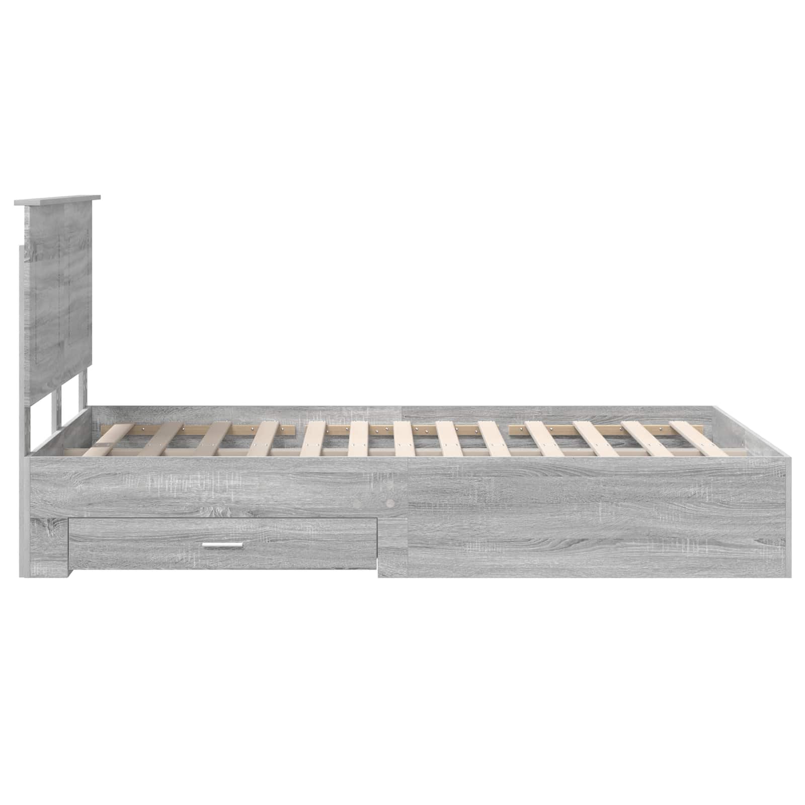 Bedframe met hoofdeinde Grijs Sonoma 120 x 190 cm Bewerkt hout