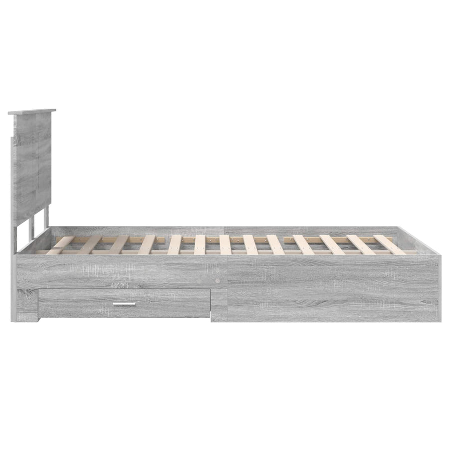 Bedframe met hoofdeinde Grijs Sonoma 120 x 190 cm Bewerkt hout