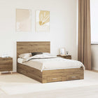 Bed frame with headboard Artisan Oak 120 x 190 cm Engineered wood