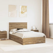 Bedframe 120x190 cm artisan eiken met lades